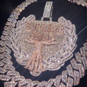 Sarva Jewels จี้ฮิปฮอป unisex 925เงิน VVS Moissanite จี้เพชรหรูหราขนาดใหญ่เครื่องประดับที่ดีสำหรับปาร์ตี้ - Product Image 4