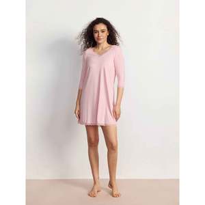 Conjunto de Pijama Premium para Mujer, Camisón de Manga 3/4, Cuello Redondo, Bambú, Elástico, Personalizable, Ropa de Dormir, Vestido de Noche - Product Image 4