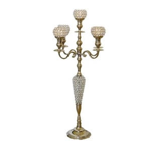Crystal <b>Candelabra</b> for Wedding Centerpieces Wholesale New Silver Plated 5 Light Crystal <b>Candelabra</b> Crystals Wedding Decor - Product Image 3