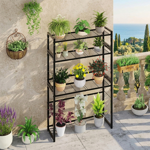Estante para Plantas Ajustable <span class=keywords><strong>de</strong></span> Fábrica OEM, Soporte para <span class=keywords><strong>Macetas</strong></span> <span class=keywords><strong>de</strong></span> Jardín, Exhibidor <span class=keywords><strong>de</strong></span> 3 Niveles, Soporte Metálico para Plantas <span class=keywords><strong>de</strong></span> Interior y Exterior - Product Image 5