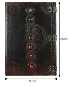 Cuaderno de bocetos antiguo, diario de cuero Vintage rústico, siete piedras, tapa dura Personal sin forro, borde de cubierta reciclado para regalo de agua - Product Image 6