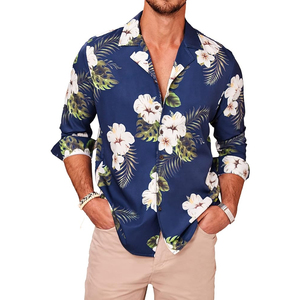 2025 nouveau Design personnalisé numérique imprimé unisexe coton/Polyester boutons chemises de vacances à la plage pour hommes - Product Image 1