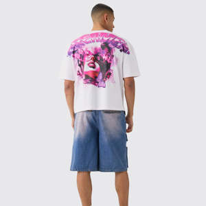 Camiseta al por Mayor Estampada con Serigrafía, 180 GSM, Larga, con Patrón Sólido para Impresión Bajo Demanda - Product Image 2