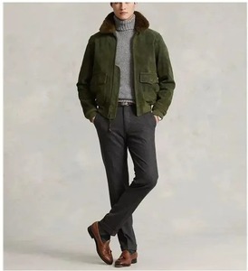 Chaqueta de cuero de ante de piel de vaca verde de invierno de peso pesado de alta calidad. Abrigo de cuero genuino de estilo de talla grande. Tela de cuero de invierno para hombres - Product Image 5