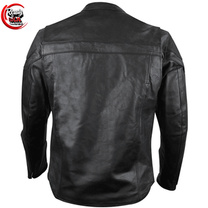 2025 nueva chaqueta de motocicleta de cuero de alta calidad para hombre, cuello levantado de moda personalizado desgastado con lona, nuevo diseño personalizable - Product Image 4