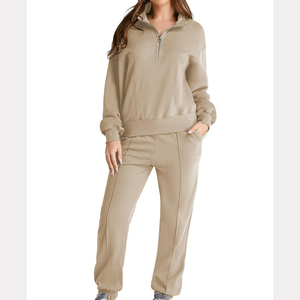 Nuevo Conjunto Deportivo de 2 Piezas para Mujer, Sudadera con Media Cremallera y Pantalones Jogger a Juego - Product Image 4