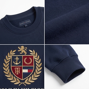 Felpa Unisex Nera con Collo Tondo, Vestibilità Regolare, Tinta Unita, Casual, in Cotone Lavorato a Maglia, Logo Frontale, Abbigliamento Primaverile - Product Image 6