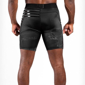 Calavera Vale Tudo Shorts Poliéster Elástico Cinturón de soporte Banda de nylon en la entrepierna Sublimación Impresión Color negro Tudo Shorts - Product Image 2