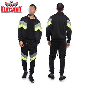 Chándales de nailon para hombre, chándal cortavientos, conjuntos para correr de poliéster 100%, conjunto de dos piezas, logotipo bordado, chaqueta de nailon con cremallera - Product Image 2