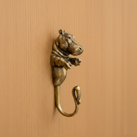 Vintage opvouwbare wandhaak in de vorm van een menselijke soldaat, in antiek messing afwerking, voor keuken & badkamer, woondecoratie