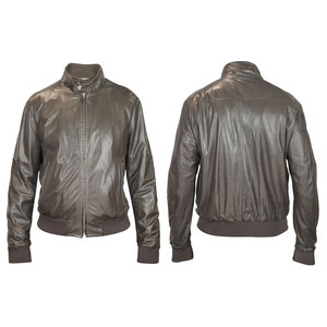 Chaqueta de Cuero Vacuno Clásica de Otoño Invierno para Hombre, Abrigos Transpirables con Cuello Alto y Tejido No Tejido para Hombre - Product Image 4