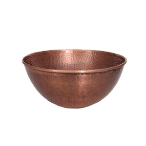 Fregadero de recipiente de cobre de la mejor tendencia, lavabo redondo hecho a mano con acabado antiguo, decoración del hogar disponible a precios mayoristas - Product Image 4