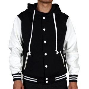 Vestes pour hommes sur mesure avec logo OEM, style streetwear décontracté, baseball vintage, col montant, logo sur le devant, grandes tailles - Product Image 2