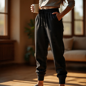 Custom Loose Fit <b>Trousers</b> Wide Leg Sweatpants Men's 100% Cotton <b>Fleece</b> French Terry Double Waist Straight Flared Sweatpants Men - Product Image 6