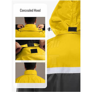 เสื้อกันฝนแบบยาวสำหรับผู้ใหญ่เสื้อกันฝนแบบยาวกันน้ำขนาด0.28มม. เสื้อกันฝนมีฮู้ดปกป้องแรงงานเสื้อกันฝน OPP กระเป๋าแคมป์ปิ้งเสื้อกันฝน100ชิ้น - Product Image 3