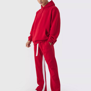 Ensemble de survêtement personnalisé pour homme avec logo, sweat-shirt et pantalon de jogging en molleton à coupe évasée - Product Image 2