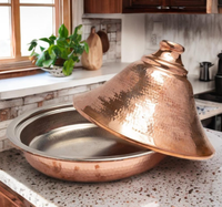Tajine marocain en cuivre fait main, ustensiles de cuisine traditionnels, NOUVEAU, OEM disponible, ensemble de 10 ustensiles de cuisine