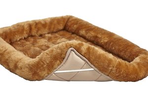 Lit pour chien à la cannelle de 18 pouces ou lit pour chat avec traversin confortable | Idéal pour les races de chiens XS et s'adapte à une cage de chien de 22 pouces entretien facile - Product Image 4