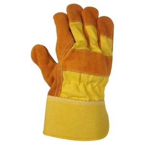 Guantes de aparejo de cuero de vaca de alta resistencia personalizados de fábrica, guantes de trabajo deportivos de seguridad industrial, suministro al por mayor - Product Image 4