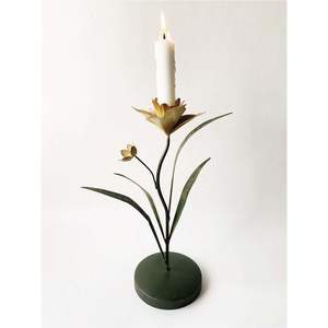 Bougeoirs en métal décoratifs floraux en gros, porte-bougie conique pour les événements |   Ornement de fleurs de bureau de luxe, base de bougie florale - Product Image 6