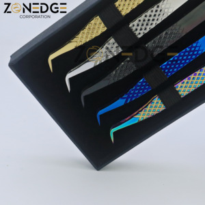 Meilleure qualité en acier inoxydable Volume Diamond Grip Extension de cils pince à épiler durable professionnel Plasma pointu - Product Image 5