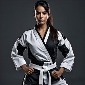 Arts martiaux personnalisés karaté uniforme femmes boxe combattant Judo karaté costumes couleur unie blanc noir karaté uniformes - Product Image 5