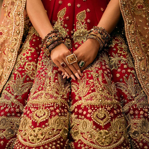 결혼식을위한 신부 원피스 대한 파키스탄 신부 디자이너 Lehenga에 대한 신부 무거운 Lehenga 원피스 - Product Image 4