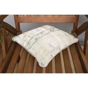 หมอนผ้าขนแกะสีเบจเย็บปะติดปะต่อกัน Kantha 12X12นิ้วหรูหราวินเทจปักปุยพิมพ์ลายชนบทหมอนสำหรับใช้ในพื้น - Product Image 4