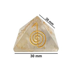 Pirámide de Cuarzo Transparente para Reiki de 30 mm, Cristal Grabado con Feng Shui - Product Image 2