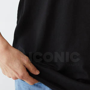 100% algodón de bambú grueso Casual hombres camiseta de alta calidad en relieve logotipo personalizado algodón liso embriodry cómodo suave hombres - Product Image 3