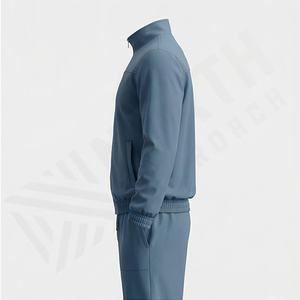 Ensemble de survêtement en nylon uni léger et uni, personnalisé, surdimensionné, avec fermeture éclair intégrale, pour hommes, vêtements de sport athlétique, vêtements de sport pour la salle de sport - Product Image 3