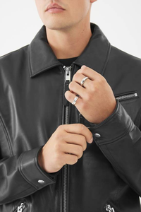 Chaqueta de Cuero de Diseño Urbano, Alta Calidad, Bajo Precio, Impermeable, Transpirable y Ecológica para Hombre, Servicio OEM - Product Image 3