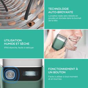 Afeitadora Eléctrica Portátil Mini para Hombre, Recargable por USB, Afeitadora de Viaje con Doble Cuchilla Verde para Afeitar la Cara y Uso en Autocaravanas - Product Image 4