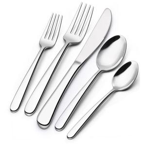 ชุดช้อนส้อมสแตนเลสเครื่องเงินขัดเงากระจกโรงแรมและร้านอาหารใช้ช้อนส้อมโลหะแบบมีดที่จับพื้นผิวเป็นจุด - Product Image 3