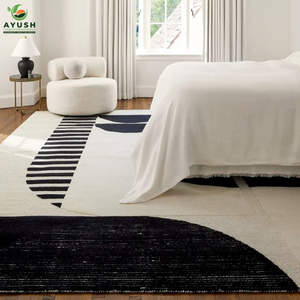 Tapis de style bohème fait à la main en laine, rembourré et tufté à la main, pour la chambre à coucher et le salon - Product Image 4