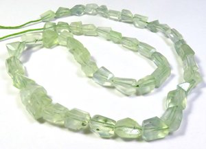 สีเขียว prehnite nuggets 8-10mm พลอยเหลี่ยมเพชรพลอยธรรมชาติ16 "สาระลูกปัดหลวมตัดไม่สม่ำเสมอ - Product Image 2