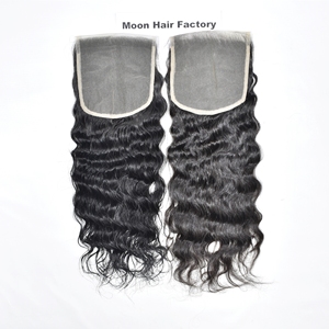 Fermeture humaine de qualité supérieure ondulée couleur naturelle noir doux tissage de cheveux indiens pour les femmes parfait pour la fête de salon et un usage quotidien - Product Image 5