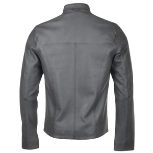 Vestes en cuir décontractées pour hommes d'automne avec logo frontal GW-526 Vêtements de marque OEM Denim tricoté Toile Veste de motard pour hommes - Product Image 3