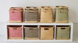 New Design Multi-Size Sedge <b>Rectangular</b> Woven <b>Storage</b> <b>Baskets</b> Nhat Minh Water Hyacinth Customized Color Home Commercial Use - Product Image 2