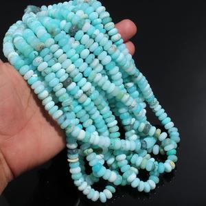 Meilleure vente collier de perles 8-10mm en vrac belle opale péruvienne bleue avec forme de rondelle lisse pierre précieuse fabrication de bijoux cadeau - Product Image 2