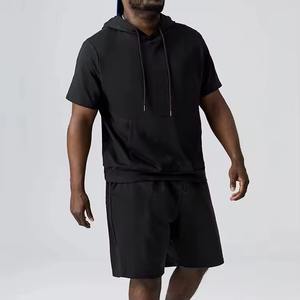 Ensemble sweat à capuche et short décontracté pour homme, brodé, séchage rapide, logo personnalisé, respirant, manches longues, tricoté en molleton 100% pour l'hiver, vente en gros - Product Image 1