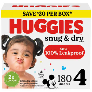 ผ้าอ้อมฮักกี้ส์ ไซส์ 4, ผ้าอ้อมเด็กแบบ Snug & Dry, ไซส์ 4 (22-37 ปอนด์), 180 ชิ้น - Product Image 6