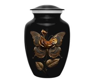 Urna de cremación para mascotas para cenizas Amante de las mascotas Urna de animales decorativa negra grande para cenizas sostiene hasta 200Lbs - Product Image 1