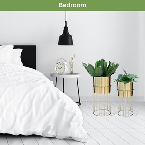 Ensemble de 2 jardinières modernes en métal pour une décoration intérieure élégante, parfaites pour les coins du salon, les plantes d'intérieur et les espaces contemporains - Product Image 6