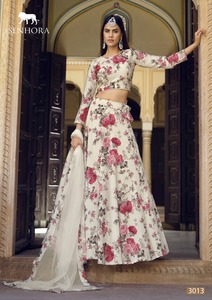 ชุดผ้าไหม georgette ลายดอกไม้ออกแบบล่าสุด - Product Image 5
