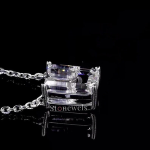 Pendentif unisexe HPHT Lab Grown Diamond DEF VVS VS U Letter Charms Bijoux en argent fin avec placage au rhodium certifié IGI - Product Image 5