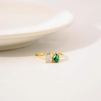 Bague de naissance double personnalisée en or 14 carats vermeil bijoux de couple personnalisés pour anniversaire fête des mères plaqué rhodium pour fêtes