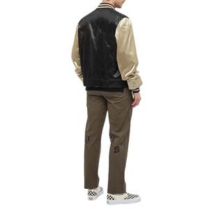 แจ็กเก็ตเบสบอลผ้าซาตินสำหรับผู้ชายเสื้อกันลมแขนยาวมีซิปดีไซน์ผ้าแคนวาสสีทันสมัยออกแบบได้ตามต้องการ - Product Image 3