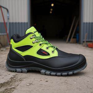 รองเท้าบูทนิรภัยหนังแท้ Tibet S3 EN20345 ไซส์ 43 สีดำ/เขียวสะท้อนแสง- พร้อมแผ่นประคบเย็น Remisberg - Product Image 3