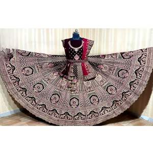 Modern Riddhi Suman <b>Lehenga</b> Can Can Flair Hand Embroidery Border Dupatta for Party Wear-Winter Summer Bulk Exporter <b>Cheap</b> Price - Product Image 1